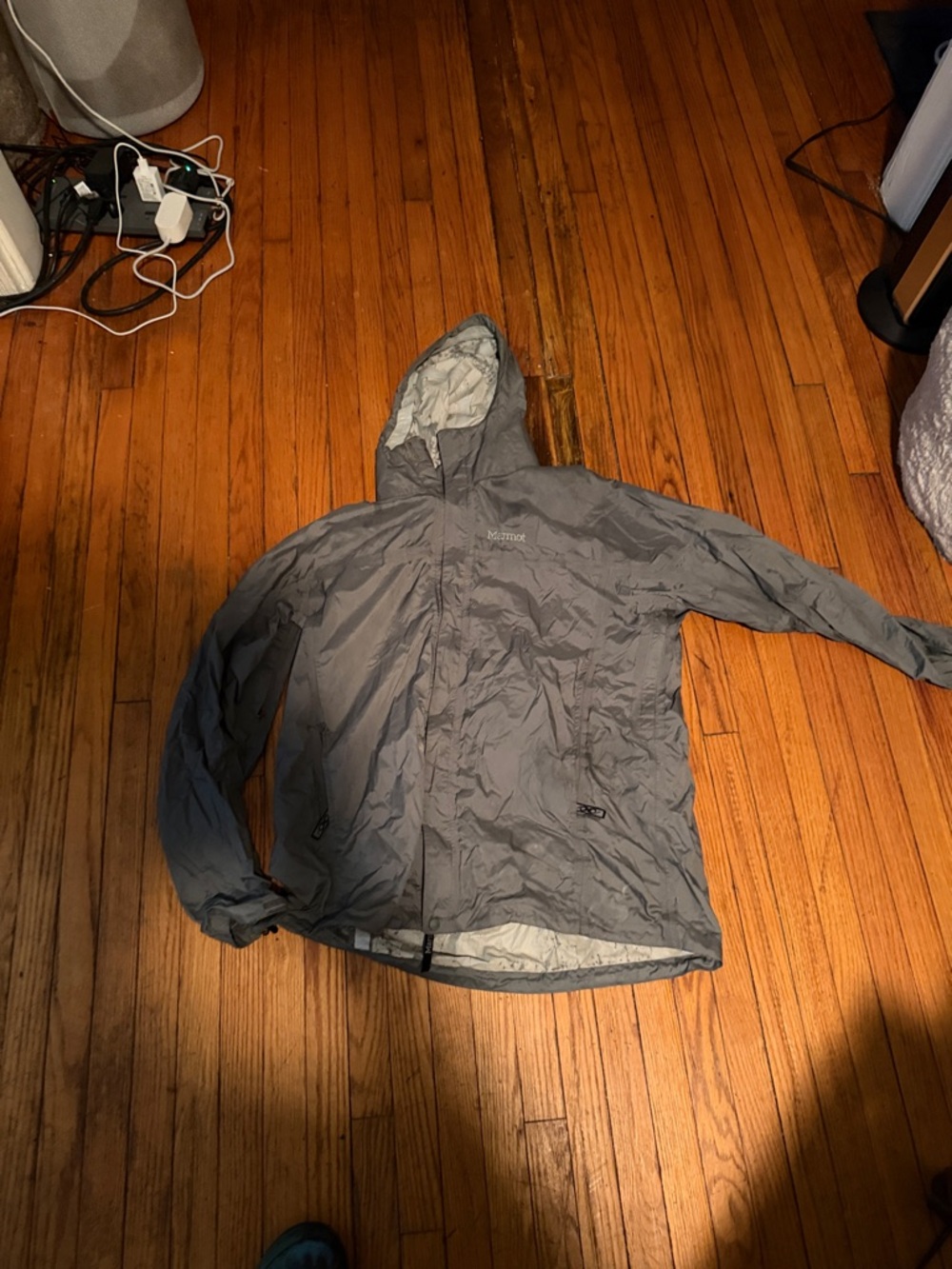 Marmot Men's Lightweight Hooded Rain Shell in Gray